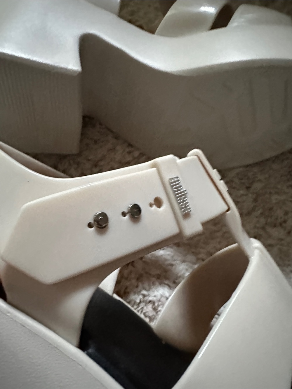Melissa Cream Platform Jelly Caged Sandals - Picture 4 of 6